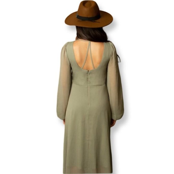 Joyfolie NWT Boho Crystal Maxi Dress in Army Green Size Small - Picture 3 of 14